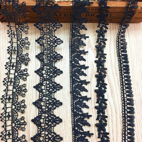 Arts Crafts black 1.8-4cm Lace Ribbon DIY Sew Apparel Handmade Trims Wedding birthday party Scrapbook necklace Decoration Wh ► Photo 1/4