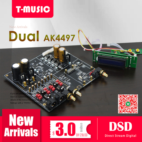 2022 NEW Dual AK4497 Bluetooth 5.0  DAC Decoder board Support XMOS / Amanero I2S USB Input / XLR balanced Output ► Photo 1/1