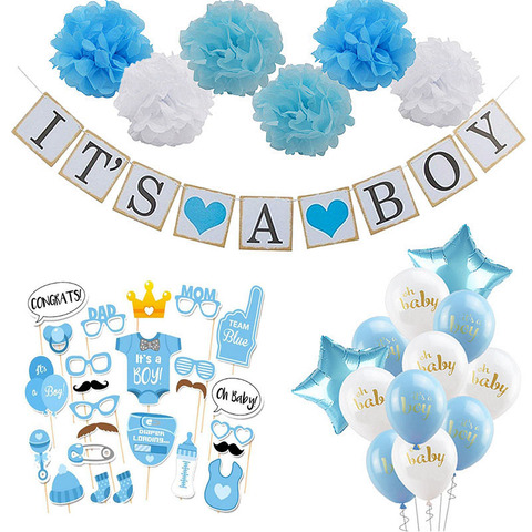 Baby Shower Boy Girl Decorations Set It's a Boy It's a Girl oh baby Balloons Gender Reveal Kids Birthday Party Baby Shower Gifts ► Photo 1/6