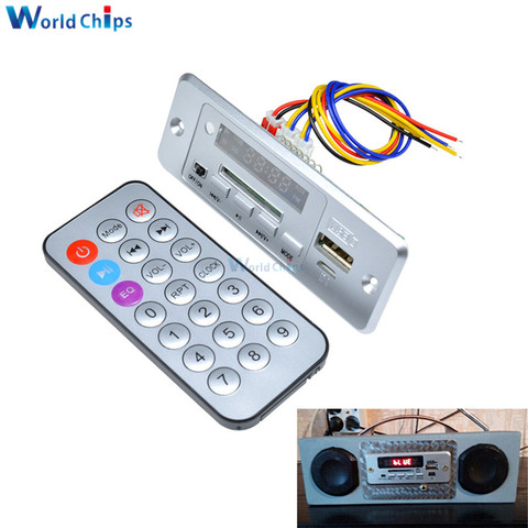 Car MP3 Decoder Board 5V Decoding Module 2*3W Bluetooth Amplifier Module MP3 WAV U-Disk TF Card Mini USB with Remote Controller ► Photo 1/6
