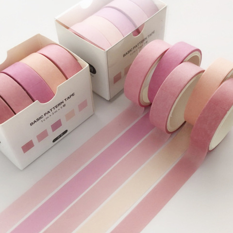 5 pcs/pack Pink Washi Tape Set DIY Scrapbooking Sticker Label Masking Tape School Office Supply ► Photo 1/1