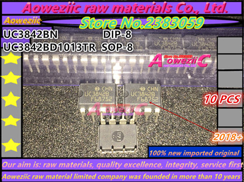 Aoweziic 2022+ 100%new imported original UC3842BN UC3842B DIP-8  UC3842BD1013TR 3842B SOP-8 Switching power chip UC3842 ► Photo 1/2