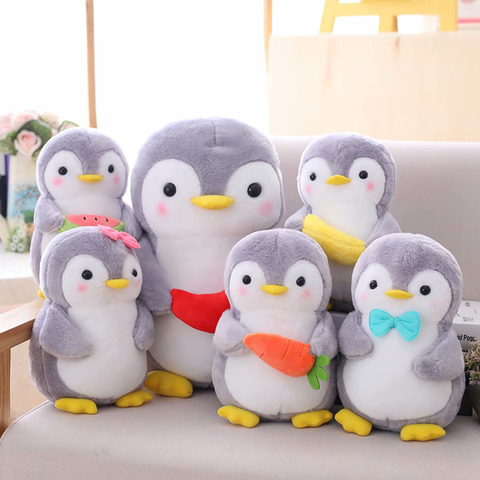 25cm 45cm cute plush penguin toy grey stuffed animal soft doll hold penguin watermelon banana kids toys birthday gift for child ► Photo 1/1