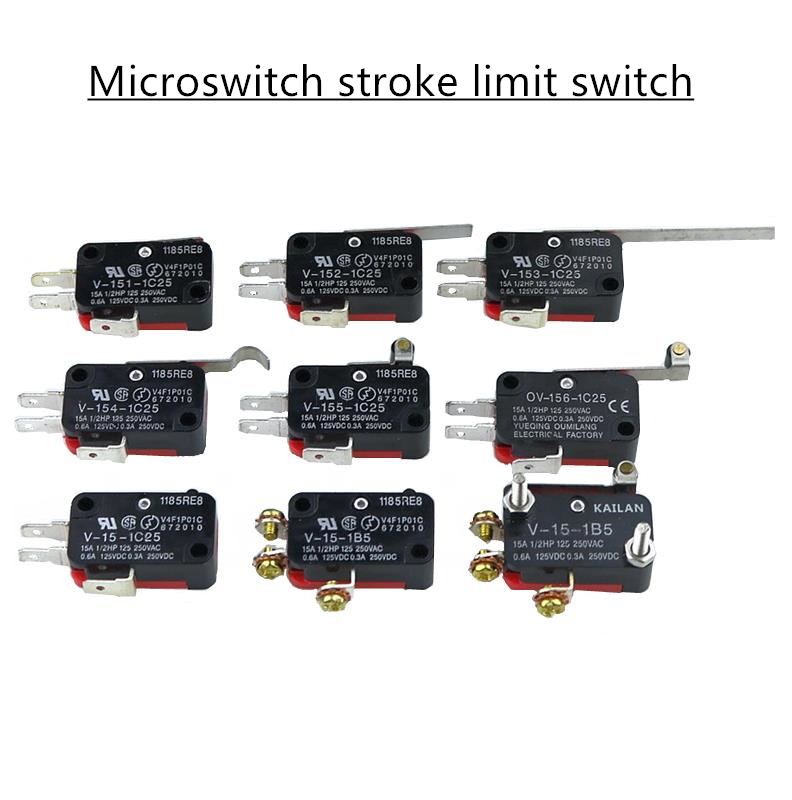 Micro Switch 16A 250VAC Micro Normally Open Close Limit Switch NO NC V-15-1C25 