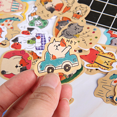 30 Pcs /pack Cute Cat Stickers Decorative Stationery Stickers Scrapbooking DIY Diary Album Stick Label ► Photo 1/5