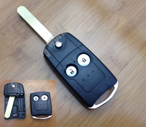 2 BUTTONS REPLACEMENT FLIP FOLDING REMOTE KEY SHELL CASE FOR HONDA CRV ODYSSEY FOB COVER+FREE SHIPPING ► Photo 1/1
