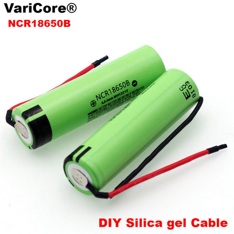New Original NCR18650B 3.7 v 3400mAh 18650 Lithium Rechargeable Battery Welding Silica gel Cable DIY batteries ► Photo 1/6