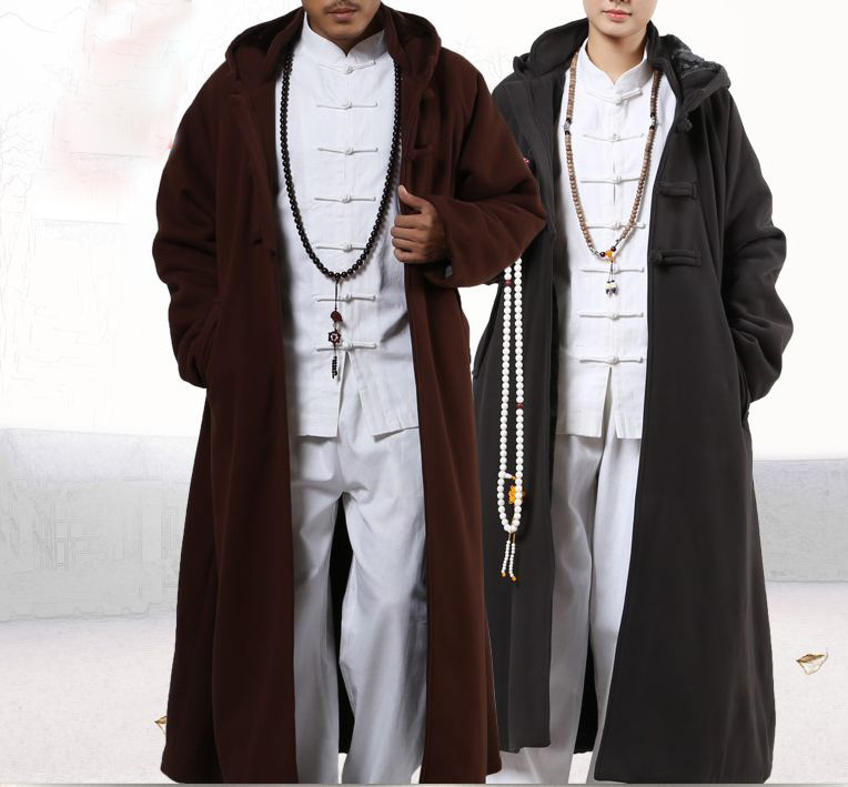 Details about   Dual-purpose Shaolin monk men's and women's warm cloak Kung Fu suit 