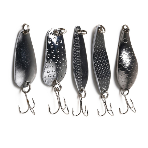 Hengjia 1pcs Metal Spinner Spoon Fishing Lure Hard Baits Silver Sequins Noise Paillette Treble Hook Tackle 10/10.5/14/16.5/20g ► Photo 1/6
