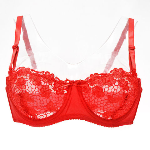 Pure White Lace Bras Women's Thin Mesh Cups Sexy Bra Transparent