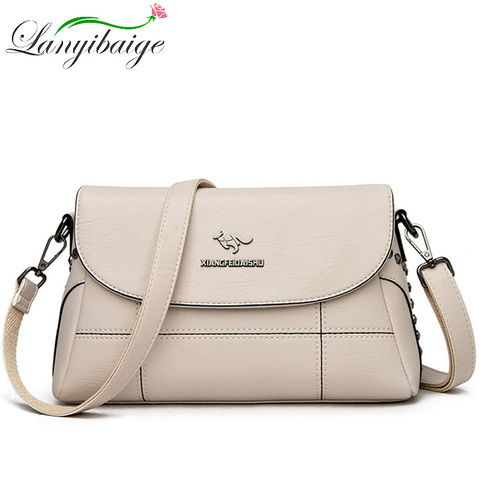 Luxury White Women Messenger Bags Female Leather Handbags Small Crossbody Bag For Women Shoulder Bags Famous Brand Designers New ► Photo 1/6