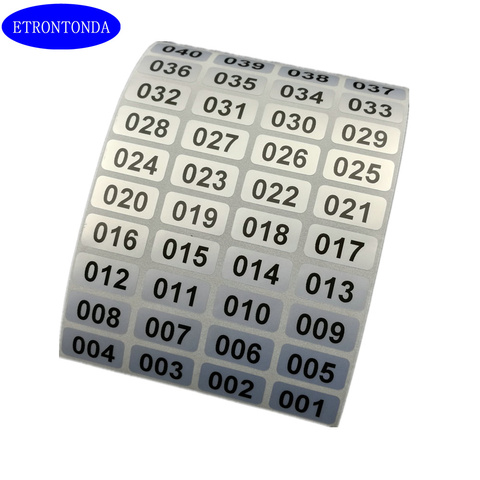 1000 Silver Consecutive Number Inventory Stickers  001 to 10000 For Choice Waterproof 20mm x 10mm ► Photo 1/6