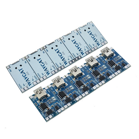 5 pcs Mini USB 5V 1A 18650 TP4056 Lithium Battery Charger Module Charging Board With Protection Dual Functions 1A Li-ion ► Photo 1/6