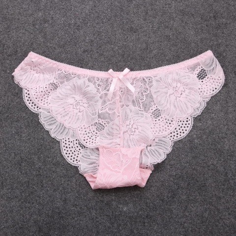 2022 New Lace Briefs Panties Women Sexy Bikini Underwear Woman Embroidery Tanga Plus Size Erotic Lingerie PINK BLACK WHITE RED ► Photo 1/6
