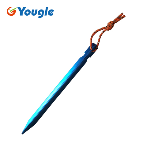 YOUGLE 10pcs Tent Pegs 18cm Ultralight Aluminum Alloy Tent Stake with Rope Outdoor Tent Nail Peg Tent Accessories Equipment ► Photo 1/6