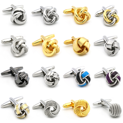 Free Shipping Metal Knot Cufflinks Gold Color Knot Design Hotsale Copper Material Cuff Links Whoelsale&retail ► Photo 1/6