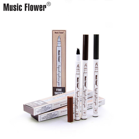 Music Flower 3 colors microblading eyebrow tattoo pen Tint Natural Long Lasting Waterproof Brown Fork tip Eyebrow Pencil ► Photo 1/6