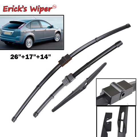Erick's Wiper Front Rear Wiper Blades Set For Ford Focus 2 2005-2011 Windshield Windscreen Front Rear Window 26