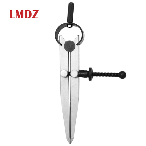 LMDZ Adjustable Lockable Steel Divider Wing Leather Compass Spacing Gauge Drawing Wire Edge Holder 100mm Measuring CarpenterTool ► Photo 1/6