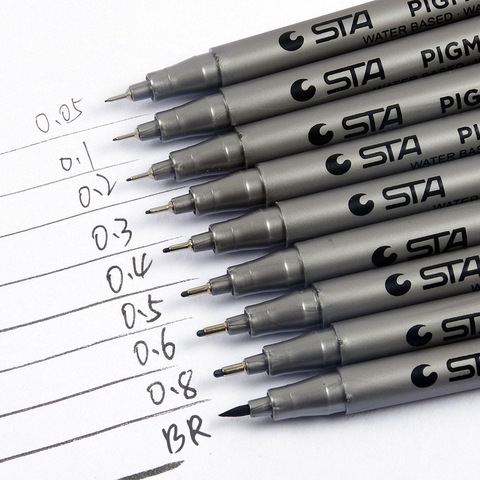 Fineliner Sta Pigment Liner Brush Pcs/lot STA Water Based Brush