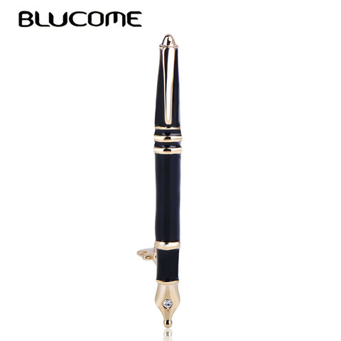 Blucome Latest Vivid Black Pen Shape Enamel Brooch Alloy Stationery Brooches For Women Men Suit Dress Bag Pin Decoration Jewelry ► Photo 1/6