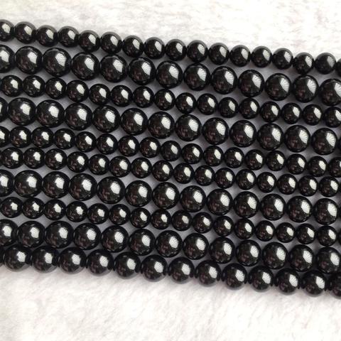 Discount Wholesale Black Spinel Spinell Pleonaste Round Loose Beads 4-16mm DIY Jewelry Necklaces or Bracelets 15