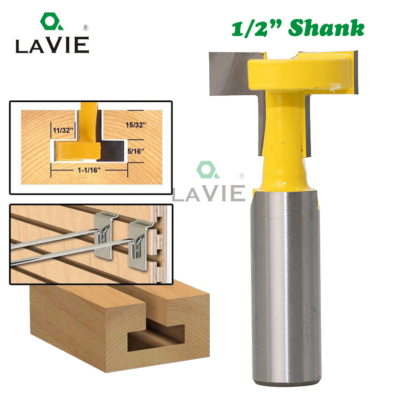 1/4"/1/2" Shank T-Slot Router Bit Cutter Woodworking Engraving Milling Slotting 