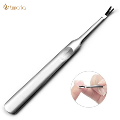 2pcs/lot Professional V-Shaped Nail Cuticle Remover Stainless Steel Nail Dead Skin Fork Pusher Manicure Pedicure Tools ► Photo 1/6