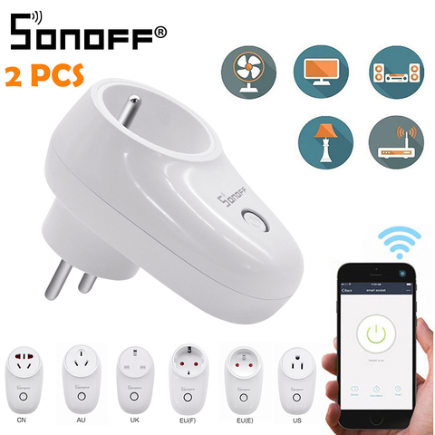 1/2PCS Sonoff S26 WiFi Smart Socket US/EU/UK Wireless Plug Power Socket Smart Home Switch Work With Alexa Google Assistant IFTTT ► Photo 1/6