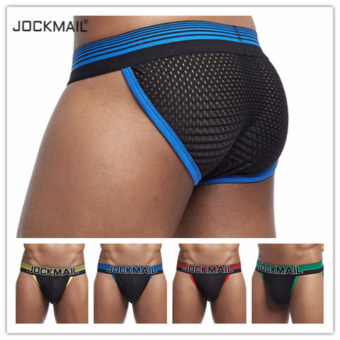 JOCKMAIL Mesh Sexy Men Underwear ice silk Men Briefs Breathable Slip bikini Gay Male Panties Underpants Summer men's clothes ► Photo 1/6