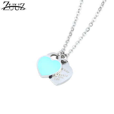 ZUUZ necklaces & pendants stainless steel chain chocker best friends heart pendant neckless chocker neckless gifts for women ► Photo 1/6