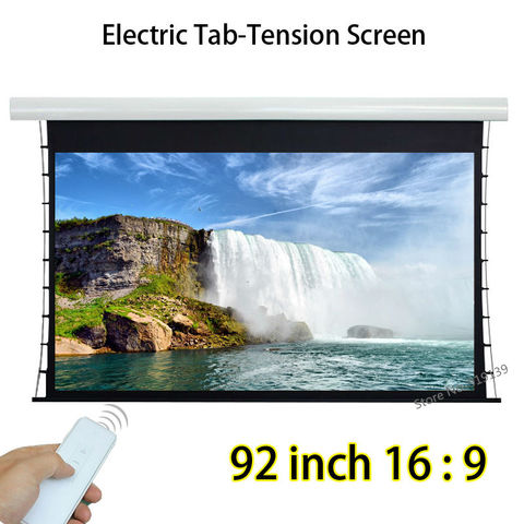 Flat Surface Tab Tension HD Projection Screen 92inch 2037x1145mm Viewable With 12V Trigger For Office Education ► Photo 1/6