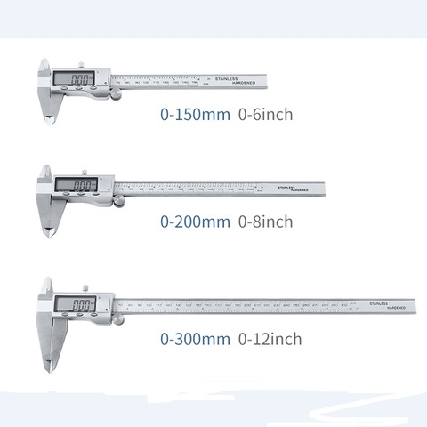 12 Inch LCD Digital Metal Vernier Caliper 0-300mm Stainless Steel Ruler 0.01mm Precision Electronic Inside Micrometer Gauge Tool ► Photo 1/6