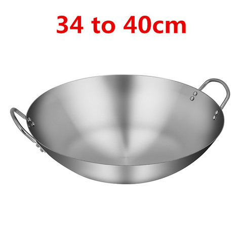 Iron Non coating Woks Gas Cooker Traditional Handmade Pot Huge Manual Forging Wok With Binaural 34/40cm double ear chef fry wok ► Photo 1/6