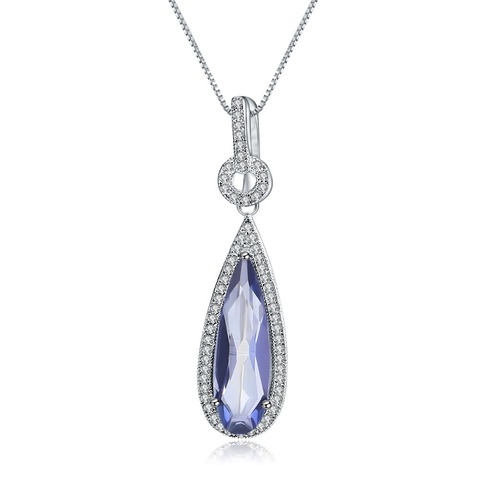 GEM'S BALLET 925 Sterling Silver Classic Necklace 11.48Ct Natural Iolite Blue Mystic Quartz Pendants For Women Wedding Jewelry ► Photo 1/5
