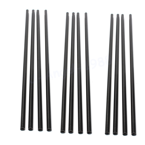 6pcs/lot New 3K 12mm x 10mm x 250mm Roll Wrapped Carbon Fiber Tube Boom For Multicopter For RC Quadcopter Accessories ► Photo 1/3