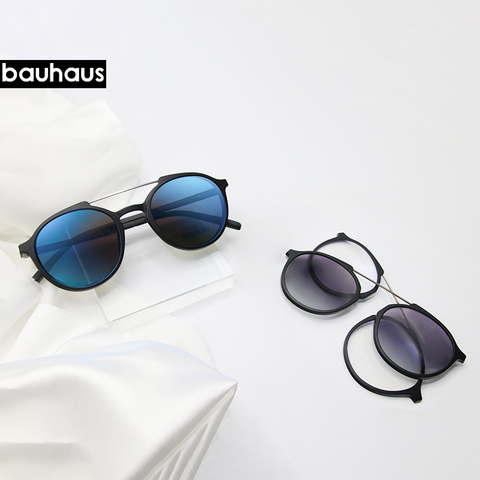 Bauhaus Magnetic Sunglasses Polarized Sunglasses Myopia glasses frame five color fashion Optical ULTEM Eyewear ► Photo 1/6