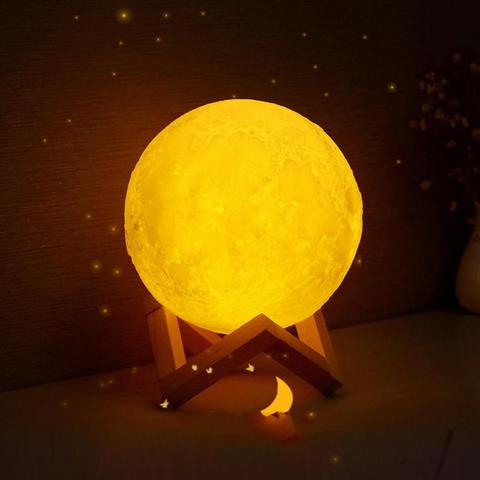 3D Moon Lamp LED Lunar Night Light 3 Colours Change Xmas Gifts For Kids Bedroom
