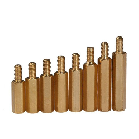 10/20Pcs M2*L+3mm M2.5/M3/M4*L+6mm Hex Brass Spacing Screws Threaded Pillar PCB Computer PC Motherboard Standoff Spacer ► Photo 1/3