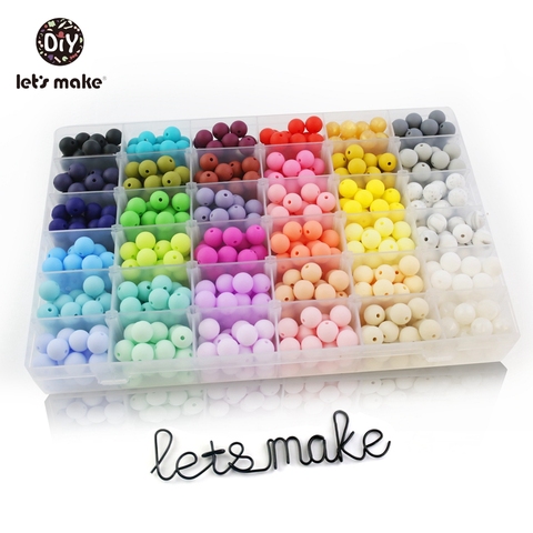 Let's make 50pcs Silicone Beads 12mm Eco-friendly Sensory Teething Necklace Food Grade Mom Nursing DIY Jewelry Baby Teethers ► Photo 1/6