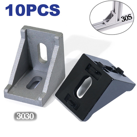 3030 Corner Fitting Angle 30x30 Decorative Brackets Aluminum Profile Accessories L Connector Fasten connector Pack of 10 ► Photo 1/6