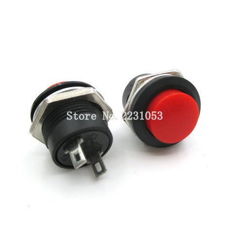 5PCS/LOT Red Color Momentary Push Button Switch OFF-ON Reset Switch 16MM 3A 250V AC Non Locking Switches Round Button R13-507 ► Photo 1/2