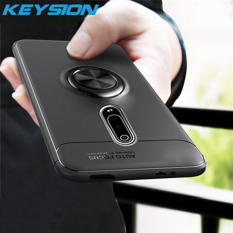 KEYSION Shockproof Armor Case for Xiaomi Mi 9T Pro 9 SE K20 Stand Holder Car Ring TPU Phone Cover for Redmi K20 Pro Note 7S Y3 ► Photo 1/6