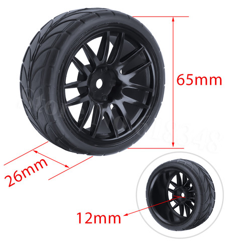 4Pcs RC Tyre & Wheel Rim for 1/10 Scale Nitro Power On Road Car HSP Sonic 94102 ► Photo 1/6