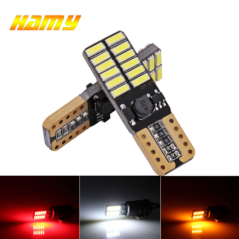 2x T10 LED Bulbs W5W Canbus 12V 24SMD 5000K White Car Interior Reading  Light Wedge Side License Plate 5W5 LED Free Error 194 168 - Price history &  Review