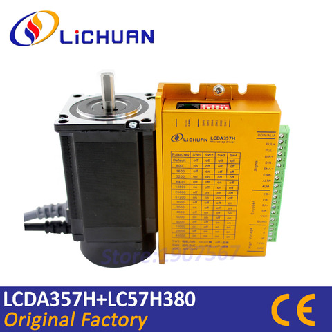 Hot Lichuan 2Nm cnc closed loop stepper motor driver kit Nema23 hybrid step servo LCDA357H+LC57H380 for engraving machine ► Photo 1/6
