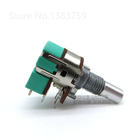 2pcs H120 Stereo channel with switch A50K A10K 15MM half shaft volume potentiometer ► Photo 1/4