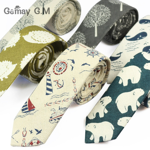 New Designer Print Ties Casual Narrow Necktie Ties for Men Hip-hop Party Floral Cotton Skinny Tie Cravat ► Photo 1/6