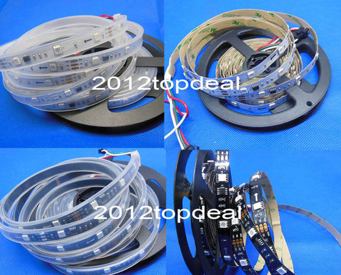 WS2811 5050 RGB LED Strip 1m/5M 150 300Leds Individual Addressable DC12V White/Black PCB, 2811 led strip Addressable Digital ► Photo 1/6