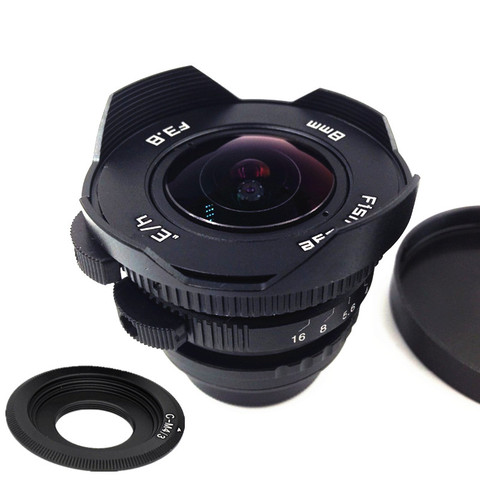 8mm f/3.8 fisheye lens mirrorless camera C-Mount + lens bag For all the micro-Panasonic Olympus Canon Nikon Sony Fuji camera  ► Photo 1/6